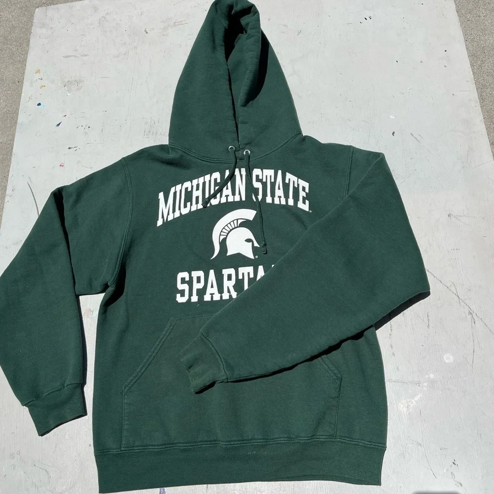 Men's‎ Michigan State Sweatshirt Green S College Spell-Out NCAA University
